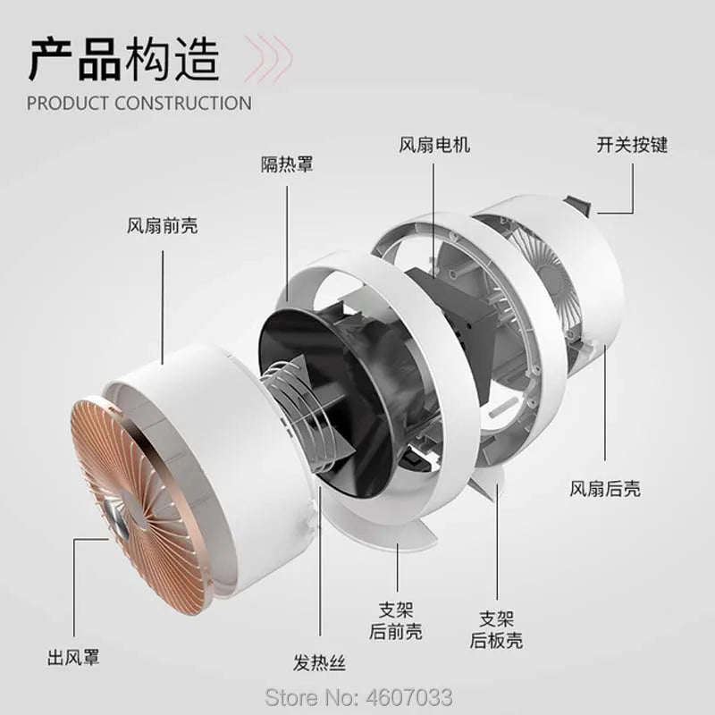 Mini Portable Electric Space Heater Home Office Desktop Warm Air Heater Warmer Fan Silent Fast Heat Student dormitory