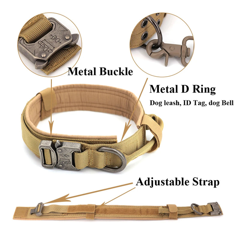Tactical Dog Harness Leash Collar Set Large Pet German Shepherd Malinois Training Walking Vest For All Breeds Dog 1 Free Patch