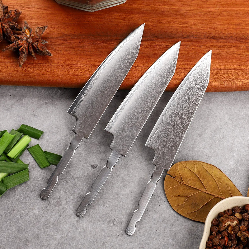Mini Version DIY Damascus 67-Layer Blade Kitchen Outdoor Camping Household Fruit Survival EDC Tool Knife
