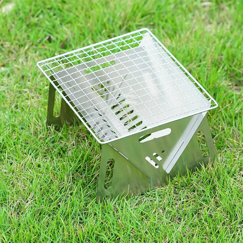 Stainless Steel Incinerator Grill BBQ Charcoal Stove Outdoor Picnic Portable Folding Stove Camping Equipment Mini Camping Oven
