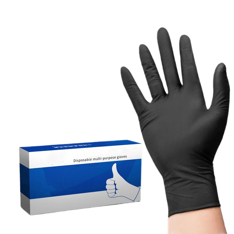 Black Nitrile Disposable Gloves 20/50/100PACK Latex Free Industrial Grade Household Gloves for Tattoo Hair Dye Cleaning Mechanic