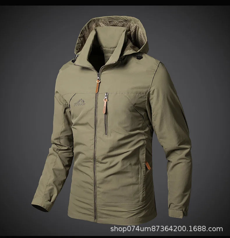 Waterproof Fleece Lined Warm Jacket Outdoor Hiking Trekking Jacket With Hood Spring Autumn Windbreaker Hooded Jacket Mens Coats