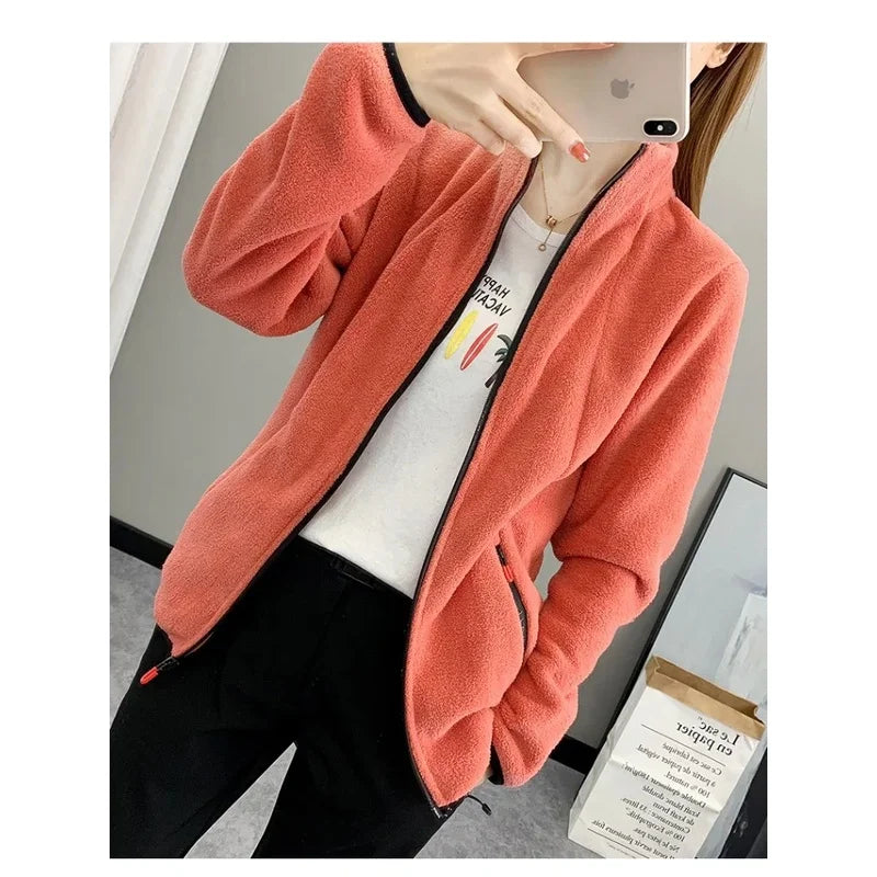 New Autumn Winter Women's Fleece Hiking Thermal Jackets Outdoor Sports Climbing Trekking Camping Windbreaker Female Warm Coats