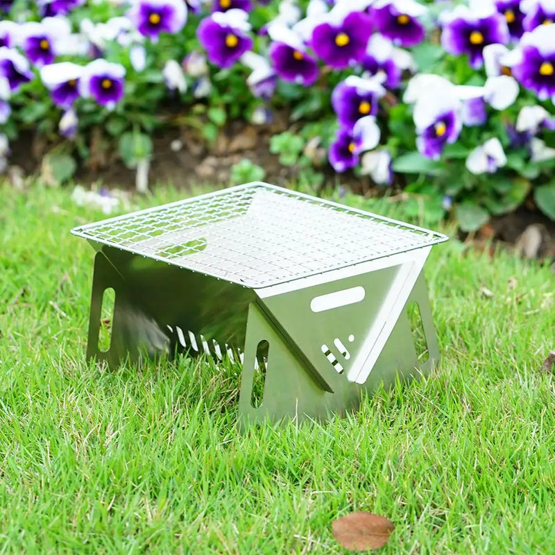 Stainless Steel Incinerator Grill BBQ Charcoal Stove Outdoor Picnic Portable Folding Stove Camping Equipment Mini Camping Oven