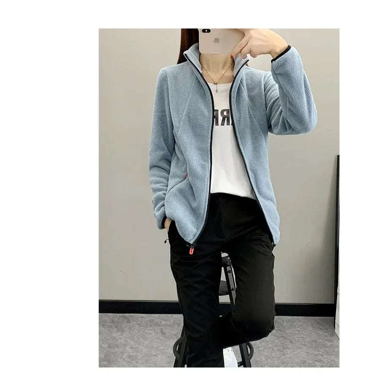 New Autumn Winter Women's Fleece Hiking Thermal Jackets Outdoor Sports Climbing Trekking Camping Windbreaker Female Warm Coats