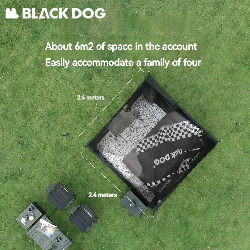 Naturehike BLACKDOG Automatic Tent Black Coating Two Doors Four Windows Camping Outdoor Sunscreen Waterproof Quick Opening Tent