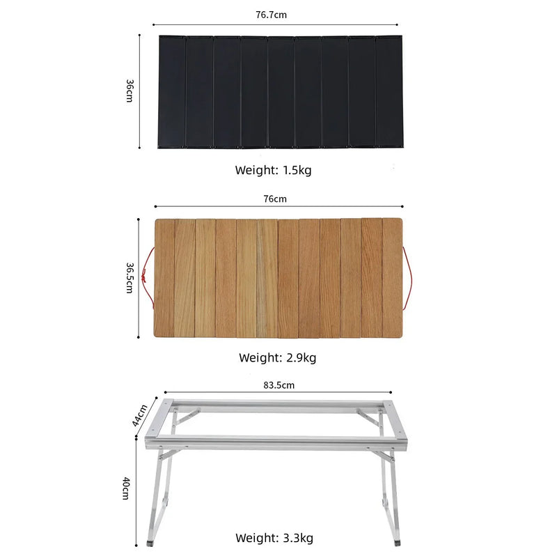 Tryhomy Aluminum Alloy Table Camping Folding Table Barbecue Combination IGT Table Portable Outdoor BBQ Picnic Table New
