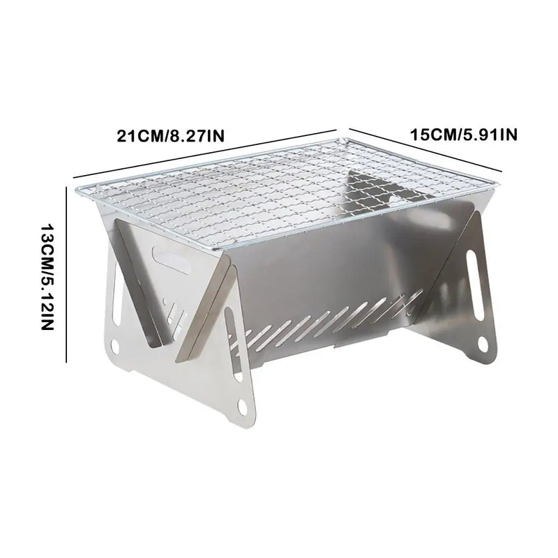 Stainless Steel Incinerator Grill BBQ Charcoal Stove Outdoor Picnic Portable Folding Stove Camping Equipment Mini Camping Oven