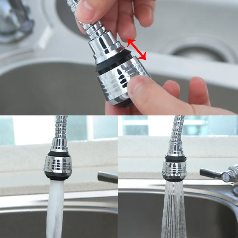 Kitchen Gadgets 3 Modes 360 Rotatable Bubbler High Pressure Faucet Extender Water Saving Bathroom Kitchen Accessories Supplies