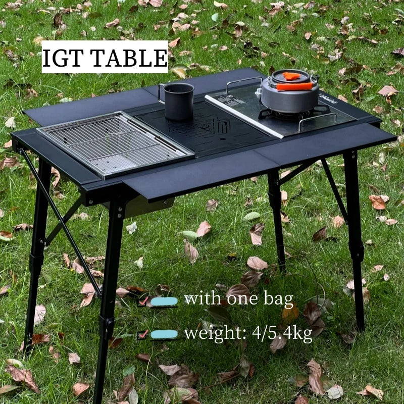 IGT 3 Unit ALuminum Alloy Table Camping Lifting Table Detachable BBQ Multi-functional Table Extensible Picnic Table