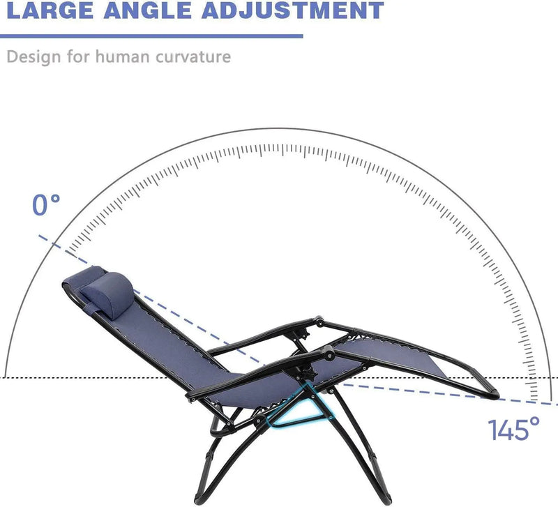 Homall Zero Gravity Chair Patio Folding Lawn Outdoor Lounge Gravity Camp Reclining Lounge Chair with Cup Holder Pillows