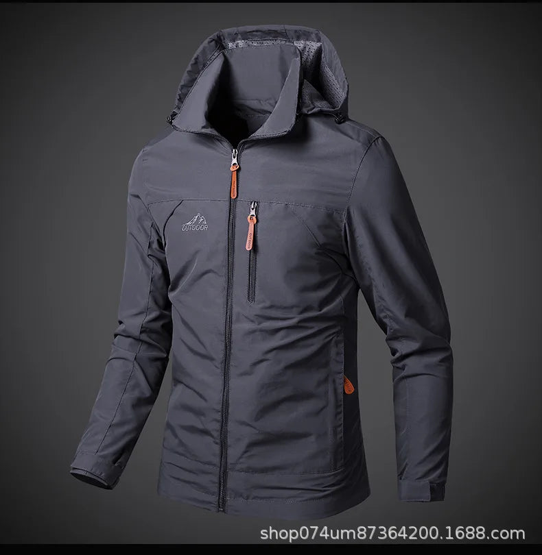 Waterproof Fleece Lined Warm Jacket Outdoor Hiking Trekking Jacket With Hood Spring Autumn Windbreaker Hooded Jacket Mens Coats
