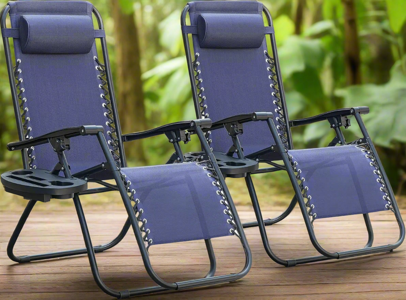 Homall Zero Gravity Chair Patio Folding Lawn Outdoor Lounge Gravity Camp Reclining Lounge Chair with Cup Holder Pillows
